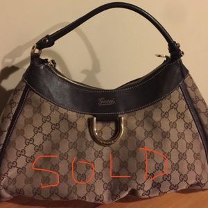 SOLD - GUCCI GG D-Ring Monogram Bag